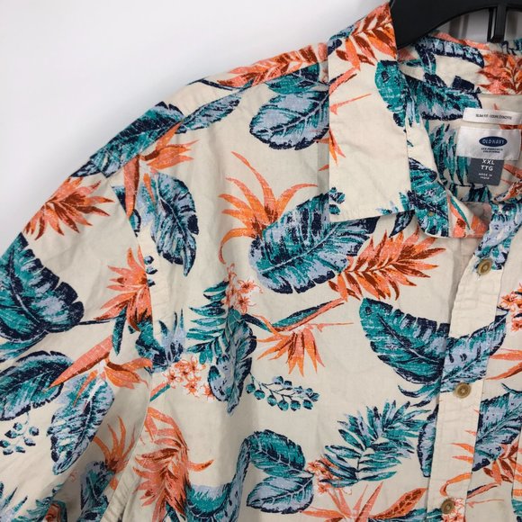 Old Navy Hawaiian Shirt Size XXL Mens Slim Fit - Picture 3 of 8